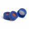 Cap, Screw, Blue, with PTFE/Red silicone septa, 100/PK
