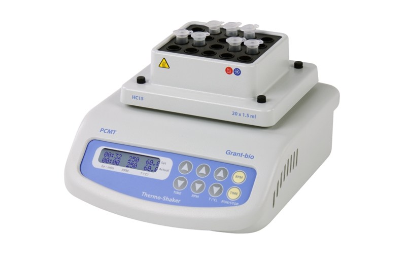 Thermoshaker heating/cooling for microtubes and PCR plates, 250 - 1400 rpm, order block separately