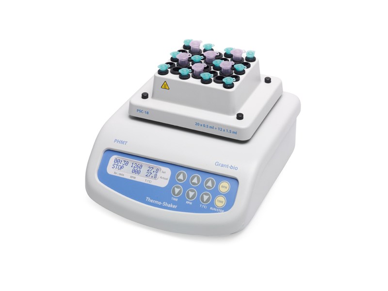 Thermoshaker heating for microtubes and pcr plates, 250 - 1400 rpm supplied with PSC18 block (see be