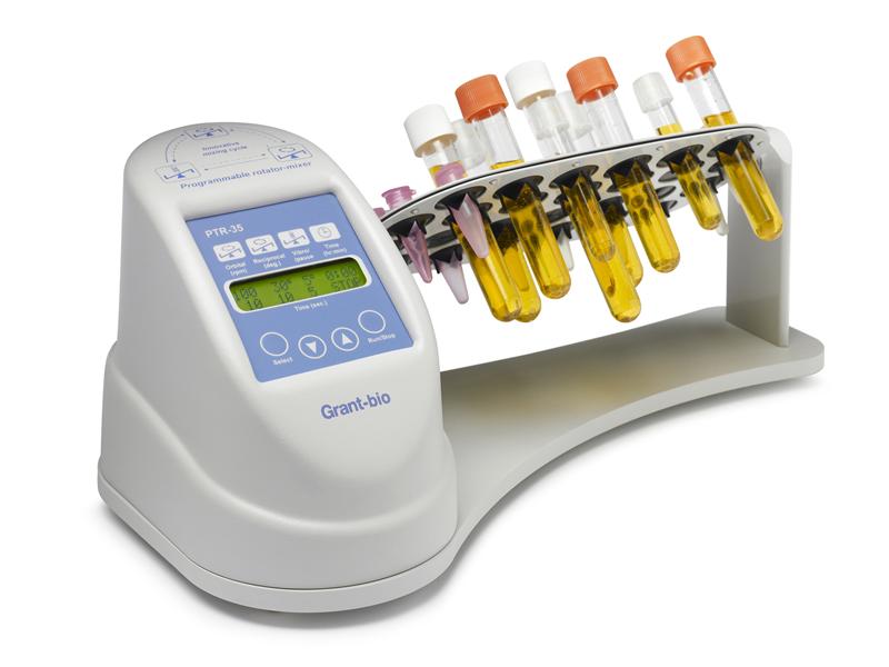 Multi-function tube rotator, vertical 360° rotates, vibrates, reciprocates, 1 to 100rpm, holds 26 x