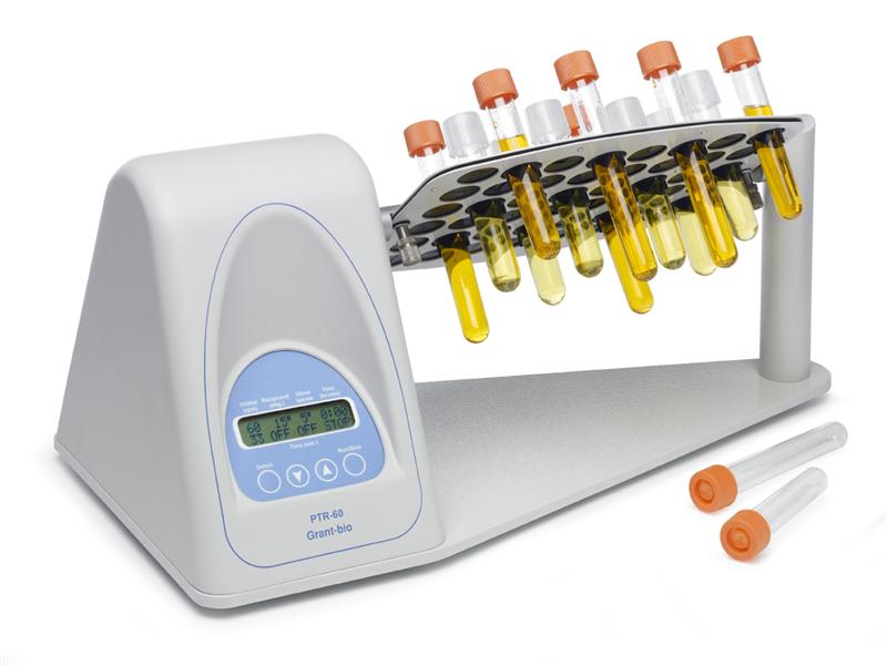 Multi-function tube rotator, vertical 360° rotates, vibrates, reciprocates, 1 to 100rpm,  holds 48 x