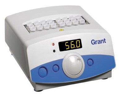Dry block heater digital ambient +5 to 130°C holds 1 interchangeable block